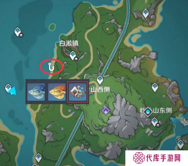原神灰河渡手钓鱼地点分布图 灰河渡手精炼材料钓鱼点位攻略[多图]图片4
