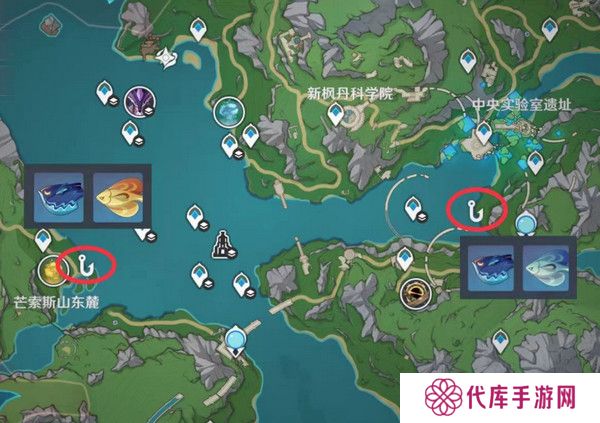 原神灰河渡手钓鱼地点分布图 灰河渡手精炼材料钓鱼点位攻略[多图]图片8